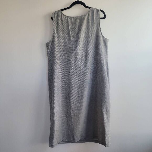 Vintage‎ 90s sleeveless tank dress houndstooth print button front - Picture 2 of 8